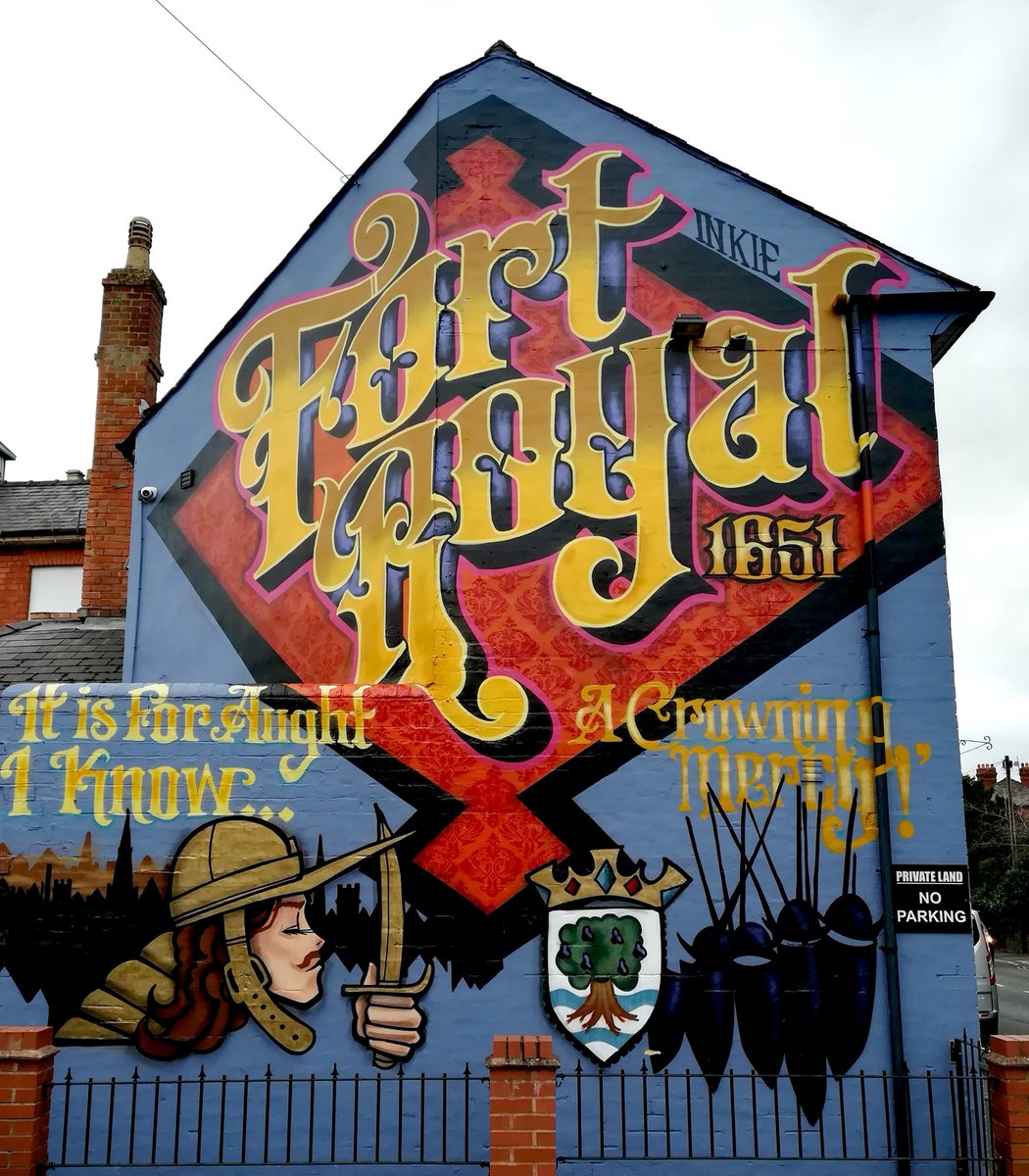 Mural on the side of the Mount Pleasant Inn, #Worcester, commemorating Fort Royal and the 1651 battle.

#EnglishCivilWar #BritishCivilWars #History  #mural #art