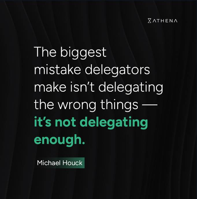 Michael Houck, @callmehouck, got insights from Jonathan Swanson, @swaaanson, the co-founder of Athena, on mastering the art of delegation to become a time billionaire. Read the full post to learn more: houck.news/p/athena