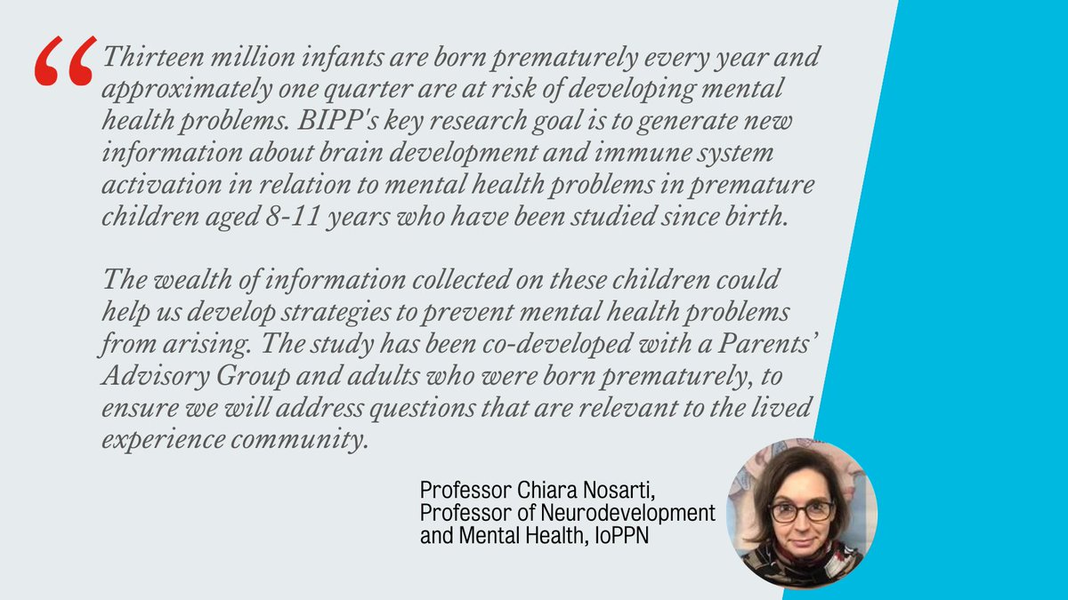 Today's #ChildrensMentalHealthWeek spotlight is on the BIPP Study @PretermResearch , which looks at the brain development of children born prematurely, developing strategies to prevent mental health problems from arising. Read more about the study here: buff.ly/3HDc6ua