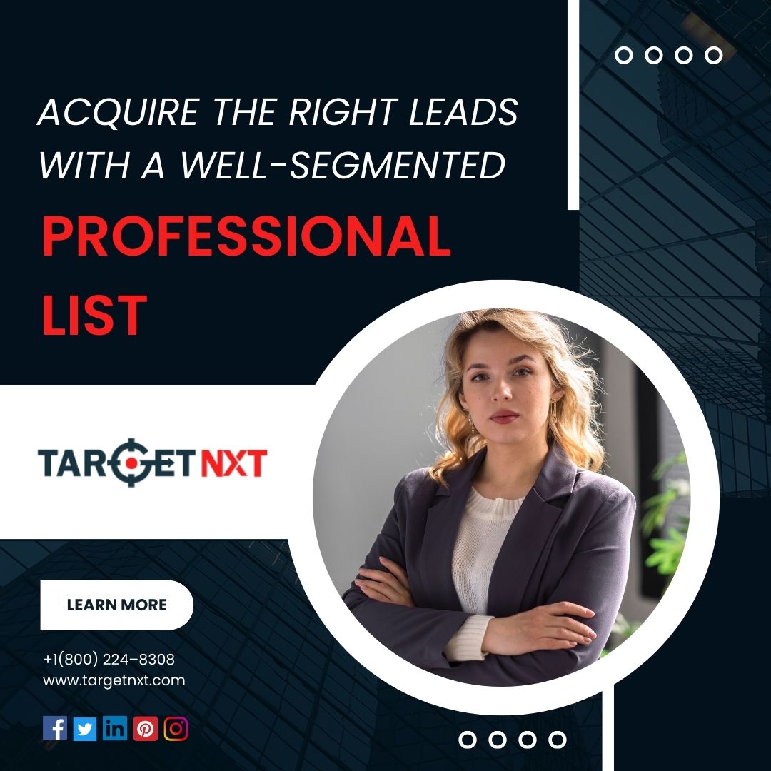 Unravel Your Path to Success with TargetNXT's Professionals Email List! 

Enhance your communication and establish connections with influential professionals! 

For more:tinyurl.com/22j7dyac
Professional Network #B2BEmailList #TargetNXT #SuccessInConnections #Emailist