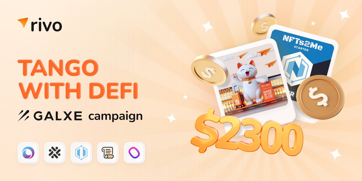 helios_defi's tweet photo. Participate in Tango With DeFi campaign powered by @Galxe and claim exclusive rewards from 6 projects!🔥

Complete social and on-chain tasks by @oak_network, @InterportFi, @FolksFinance, @NFTs2Me and @ScrollBuild to grab your prize!💰

𝐉𝐨𝐢𝐧 𝐧𝐨𝐰👉https://t.co/DYL4zGHimp

🏆 𝐑𝐞𝐰𝐚𝐫𝐝𝐬 

➤ 1800 $USDT
➤ 3000 $xALGO (worth of $500)
➤ 30 Rivo Founding Club NFTs
➤ 5 NFTs2Me Booster Packs
➤ 5 Scroll Build OG Contributor roles

🗓  𝐒𝐭𝐫𝐮𝐜𝐭𝐮𝐫𝐞 

➤ Social tasks: 7th-28th February
➤ On-chain tasks: 14th-28th February