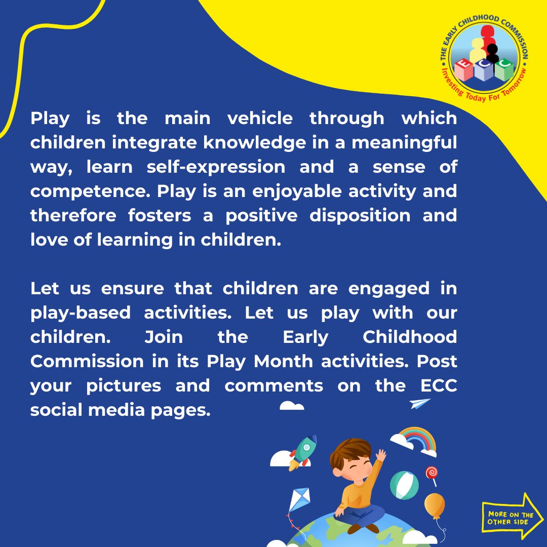 ECCJA's tweet photo. Play and the power it holds drives our national EC curriculum. 
Nothing can ever beat meaningful interaction which amounts to lasting learning experiences.
Play matters every day.
#12StandardsMatter  #PlayMatters   #PlayDayJA https://t.co/pbUb6OGOyj