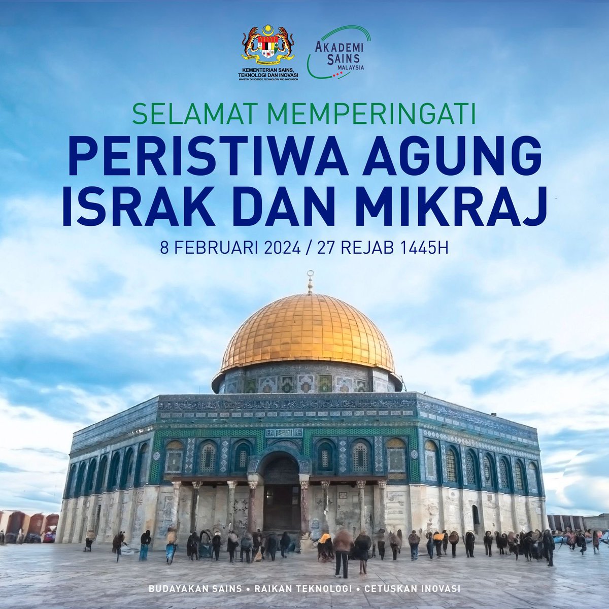 Bersama-sama kita mengambil iktibar peristiwa bersejarah ini dalam menjadi insan yang lebih baik dan meneladani akhlak mulia baginda Rasulullah SAW. #MOSTI #ASM #IsrakMikraj