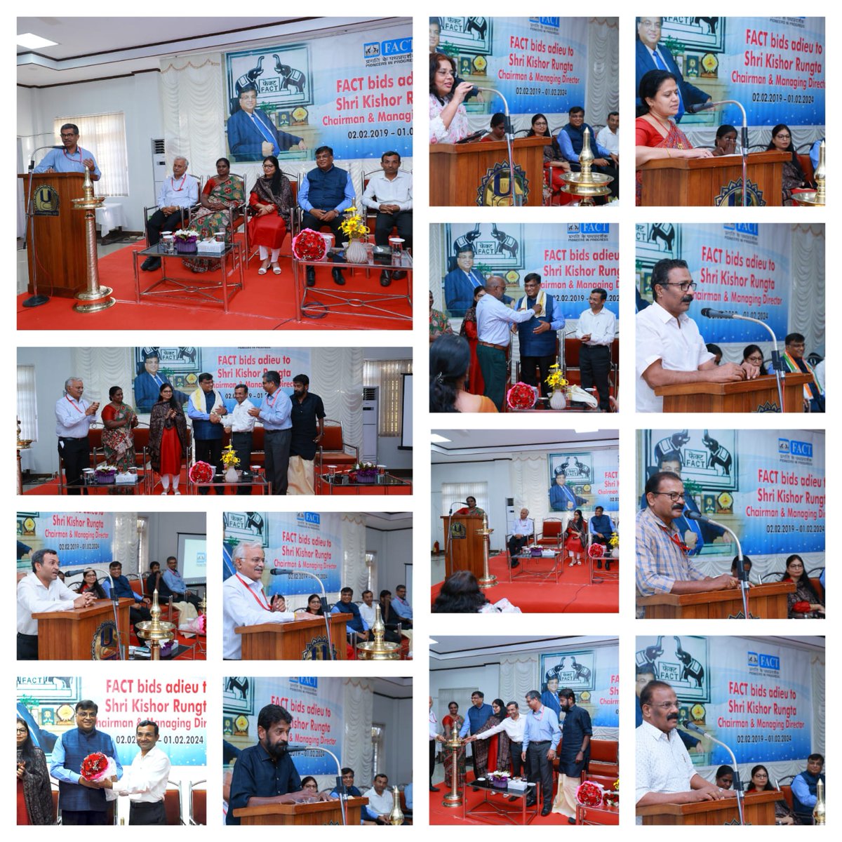 fact_kochi's tweet photo. FACT bids Adieu to CMD Shri. Kishor Rungta -Indeed a legacy to be cherished. FACT employees, representatives trade union and officers forum representatives honor his remarkable 5-year journey at a special event.Wishing him success in his future endeavours. @fertmin_india https://t.co/KaBvJpa4t9