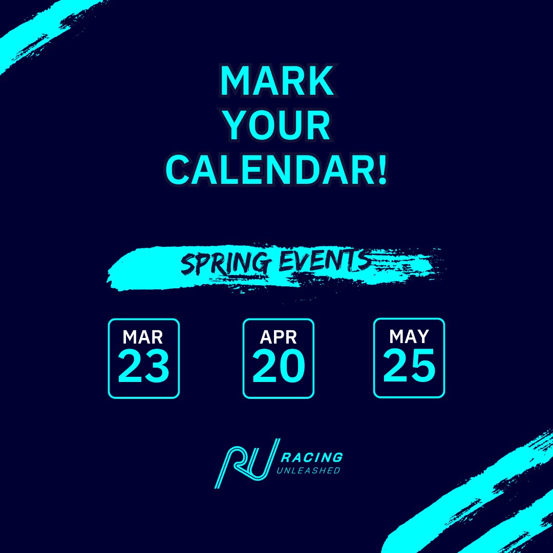 We cannot wait until spring is here! Take out your agendas and markers and don't miss the chance of winning once-in-a-lifetime prizes. Follow, like and share to stay tuned. #simracing #RUspring #trackexperience #unleashed