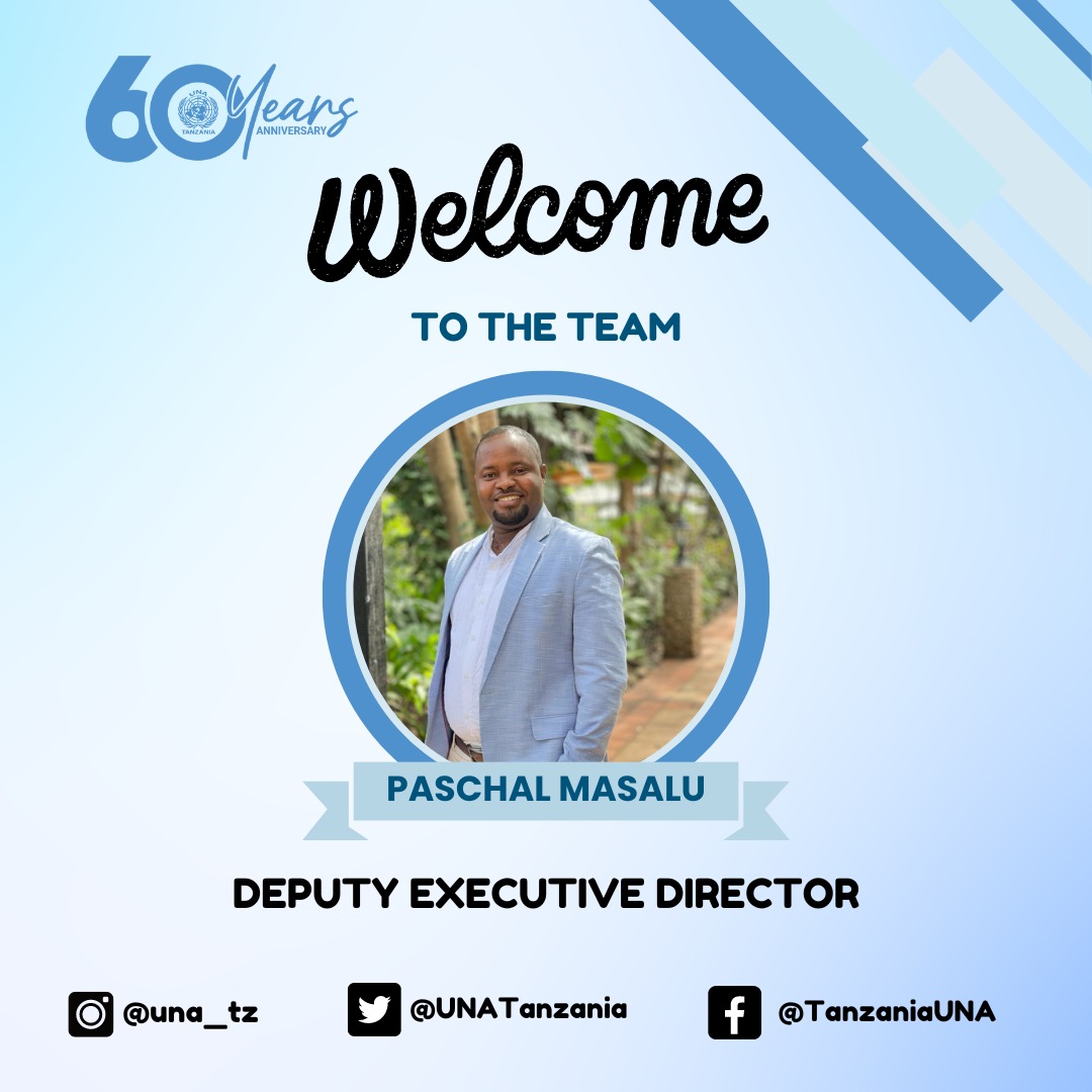 UNATanzania's tweet photo. We are excited to welcome our new Deputy Executive Director🥳

@MasaluPaschal brings rich experience and expertise in strategic planning, collaboration &amp; creating partnerships between startups, corporations, governments, and nonprofits to foster sustainable and impactful change. https://t.co/4KQWlPsIVU