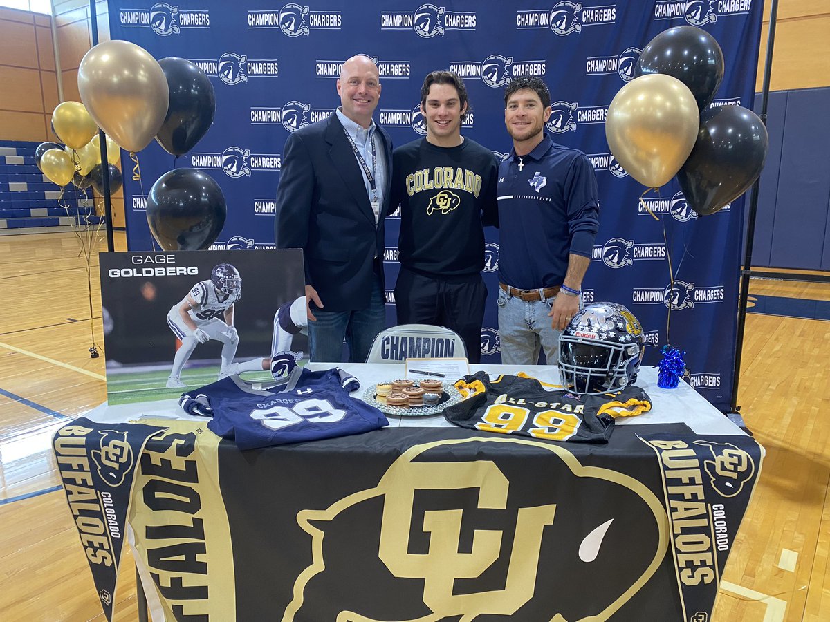 Charger Athletics (@wacathletics08) on Twitter photo Congratulations to Gage Goldberg on his signing with the University of Colorado to continue his academic and football career!
<a href="/gage_goldberg1/">Gage Goldberg</a> <a href="/LeechStan/">Boerne ISD Athletics</a> <a href="/SamChampionHS/">Samuel V. Champion High School</a> <a href="/BoerneISD/">Boerne ISD</a> Congratulations to Gage Goldberg on his signing with the University of Colorado to continue his academic and football career!
<a href="/gage_goldberg1/">Gage Goldberg</a> <a href="/LeechStan/">Boerne ISD Athletics</a> <a href="/SamChampionHS/">Samuel V. Champion High School</a> <a href="/BoerneISD/">Boerne ISD</a>