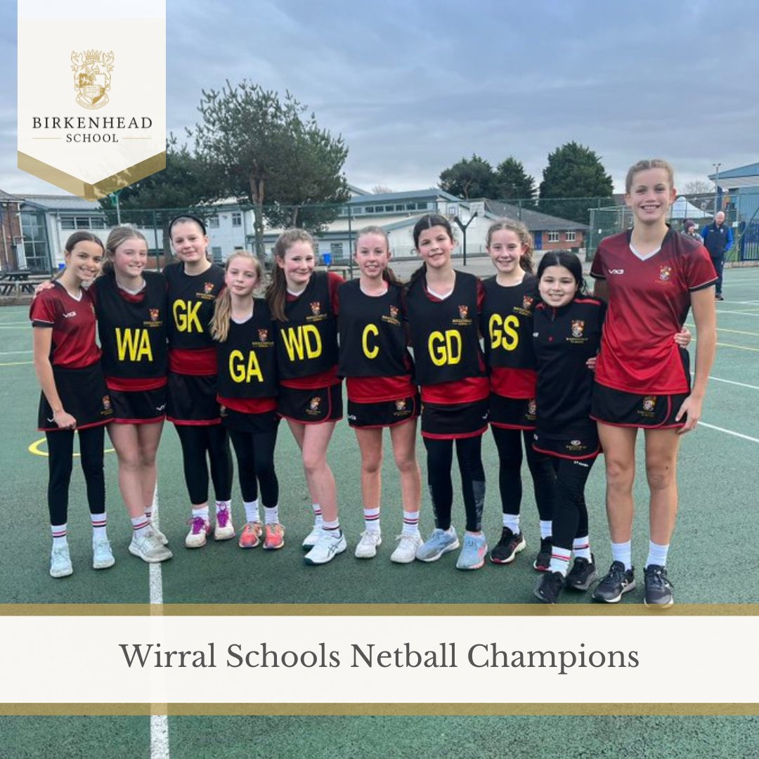 We'd like to congratulate our Year 7 A team on winning the Wirral Schools' Netball Championships 🏆

You all played incredibly well and remained undefeated the whole day! Well done to Tilly who received MVP ⭐️

We're so proud of you #TeamBirkenhead 

#NetballChampions