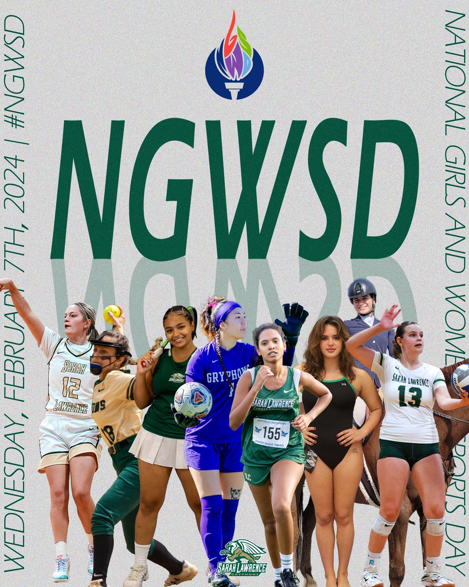 Join us in celebrating Girls and Women in Sports Day as we celebrate and recognize the achievements of our student-athletes, coaches, administrators and all those who have made Sarah Lawrence Athletics special throughout the years.

#NGWSD
#StrengthAndIntelligence
#GoGryphons