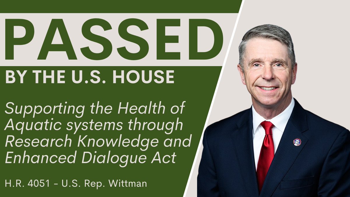 House Committee on Natural Resources (@natresources) on Twitter photo PASSED → <a href="/RobWittman/">Rep. Rob Wittman</a>'s Supporting the Health of Aquatic systems through Research Knowledge and Enhanced Dialogue (SHARKED) Act PASSED → <a href="/RobWittman/">Rep. Rob Wittman</a>'s Supporting the Health of Aquatic systems through Research Knowledge and Enhanced Dialogue (SHARKED) Act