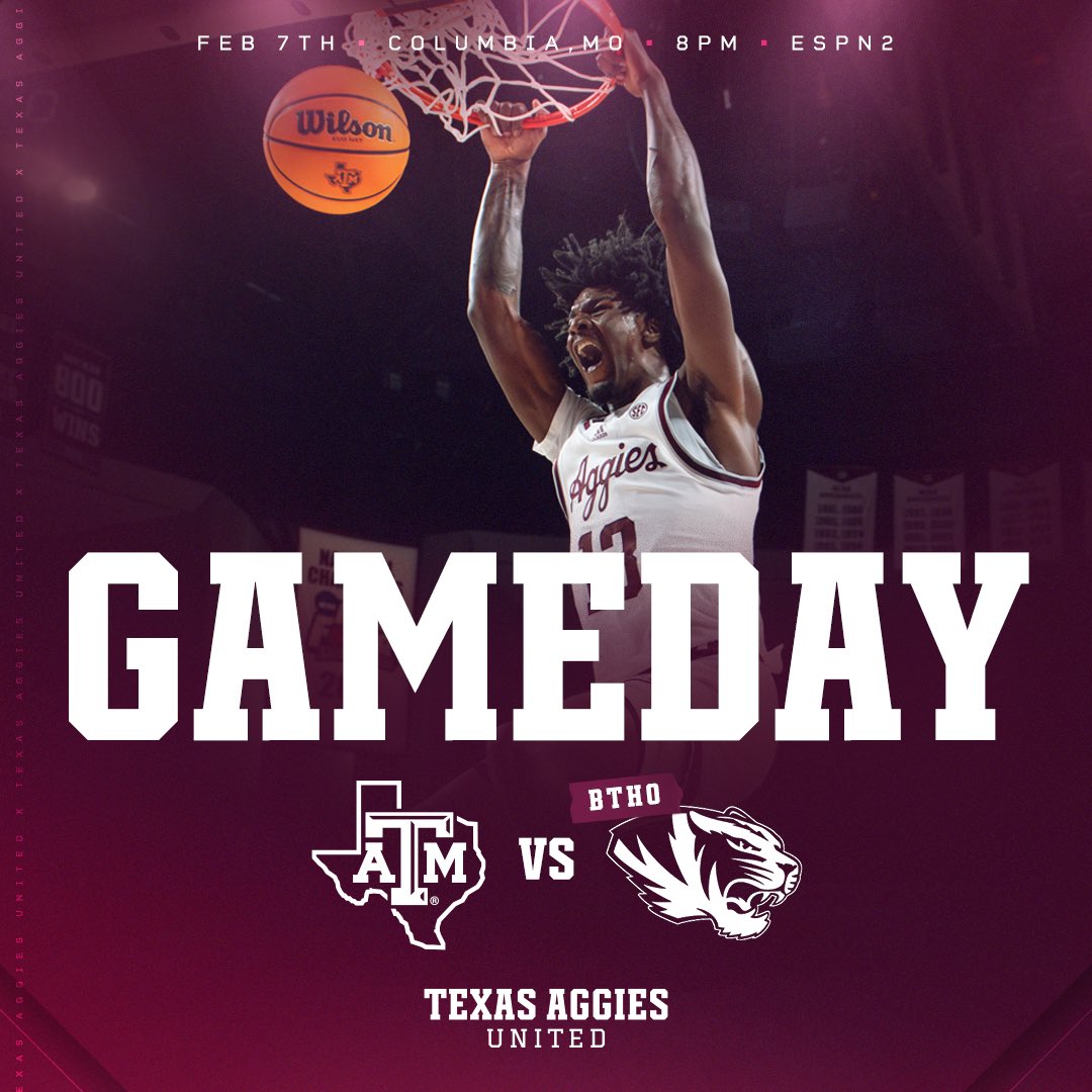Takin’ on the Tigers on the road today! BTHO Mizzou👍

Support Aggie student-athletes by visiting 🔗 texasaggiesunited.com