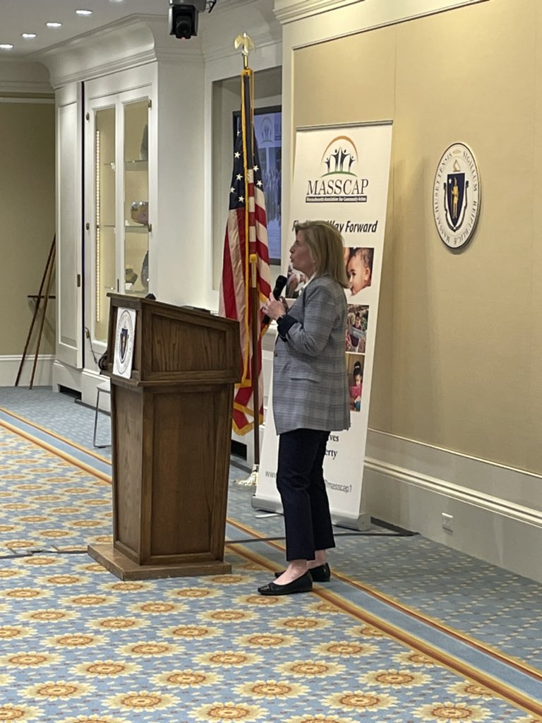 MassBudget's tweet photo. @MarjorieDecker kicking it off talking about the importance of supporting families living in #DeepPoverty & how we cannot target programs like cash assistance for 9C cuts. We’re grateful for your leadership to ensure families have the critical resources they need. #LiftOurKids https://t.co/5liEgKWEjh