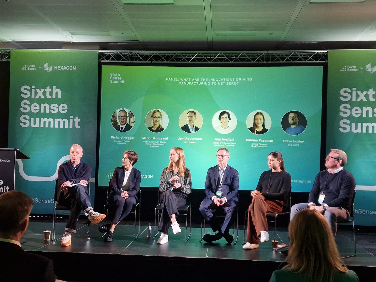 This awesome panel at #SixthSenseSummit is discussing 'What are the innovations driving manufacturing to net zero'. The panel calls for: Industrial Strategy!