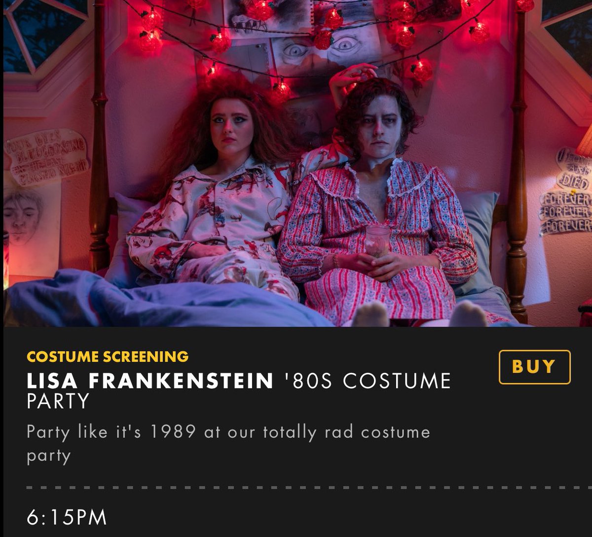 I’m hosting the “Lisa Frankenstein” ‘80s Costume Party at @AlamoNYC in Lower Manhattan this Saturday at 6:15pm. Tickets are still available. Come through! drafthouse.com/nyc/event/cost…