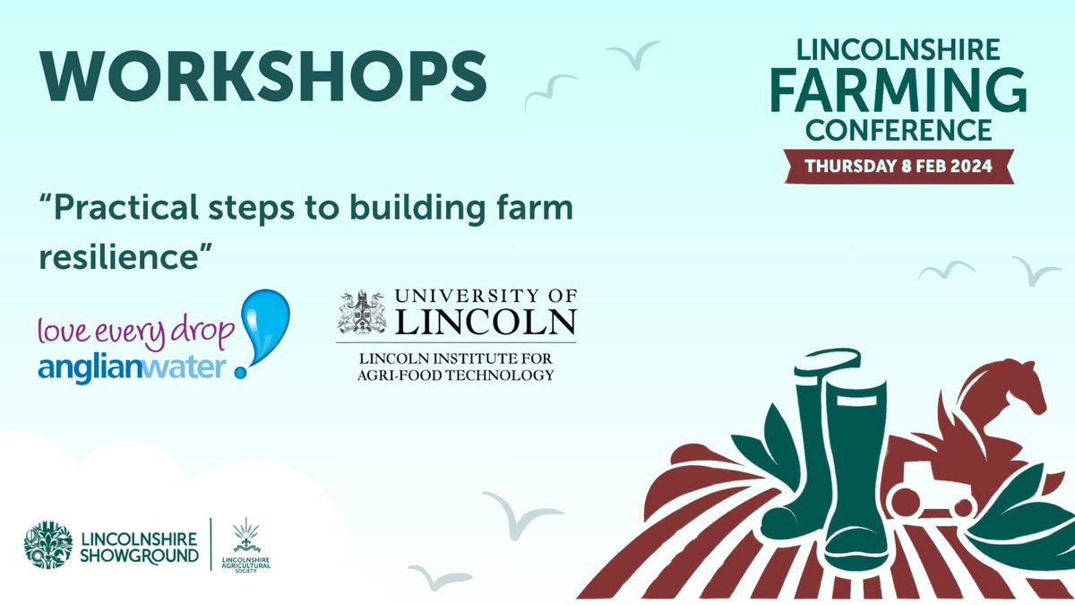 Join us tomorrow morning from 8:30am at the Lincolnshire Farming Conference for the 'Practical steps to building farm resilience' workshop. This workshop is delivered in partnership with Anglian Water and our own Iain Gould.