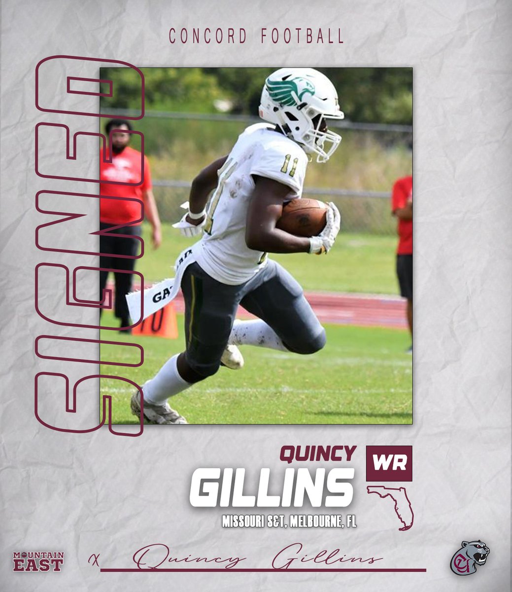 .@ConcordFootball Signee: Quincy Gillins (Melbourne, Fla., WR, Missouri S&T)