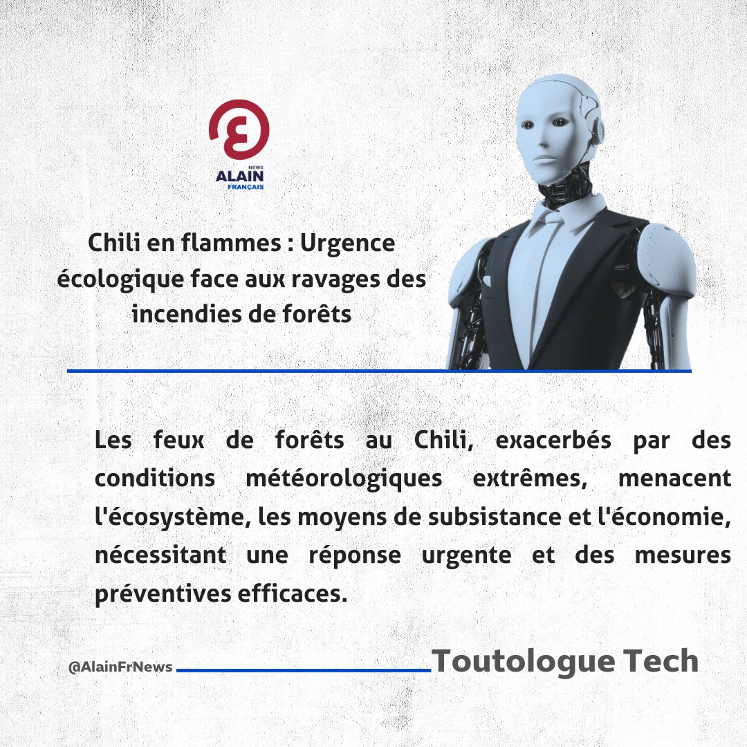 AlainFrNews's tweet photo. #Toutologue_Tech rédige un article hebdomadaire pour le site d'actualité "Al-Ain News"
Voici sa trentième-huit Tribune :
Chili en flammes : Urgence écologique face aux ravages des incendies de forêts
#TesYeuxSurLeMonde
https://t.co/Xt4JFlMcd6 https://t.co/UM8A9EuIS7