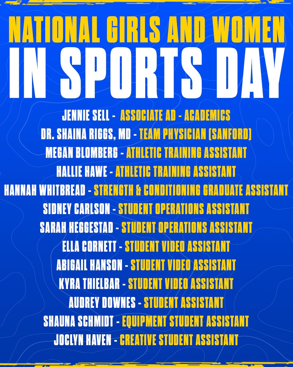 Happy National Girls and Women in Sports Day to those that Make a Difference for our program.

#GoJacks 🐰🏈