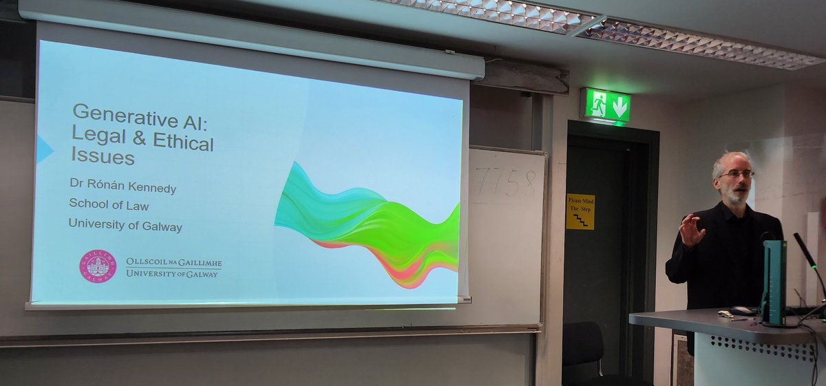 Patrick Mannion (@drpatmannion) on Twitter photo Thanks to Assoc. Prof. <a href="/ronanmkennedy/">Rónán Kennedy @ronanmkennedy.bsky.social</a> from <a href="/UniofGalwayLaw/">University of Galway Law</a> for delivering an excellent talk this afternoon on "Generative AI: Legal & Ethical Issues", as part of the <a href="/galwaycs/">School of Computer Science, University of Galway</a> Research Seminar Series at <a href="/uniofgalway/">Ollscoil na Gaillimhe | University of Galway</a>
#generativeai #ai #copyrightlaw #trademarkinfringement #llms Thanks to Assoc. Prof. <a href="/ronanmkennedy/">Rónán Kennedy @ronanmkennedy.bsky.social</a> from <a href="/UniofGalwayLaw/">University of Galway Law</a> for delivering an excellent talk this afternoon on "Generative AI: Legal & Ethical Issues", as part of the <a href="/galwaycs/">School of Computer Science, University of Galway</a> Research Seminar Series at <a href="/uniofgalway/">Ollscoil na Gaillimhe | University of Galway</a>
#generativeai #ai #copyrightlaw #trademarkinfringement #llms