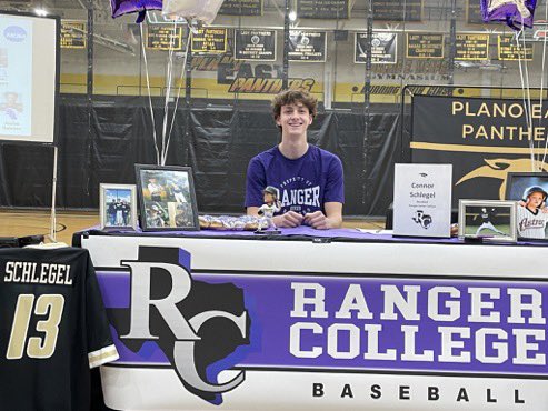 Connor Schlegel (@connors2024) on Twitter photo Officially signed to <a href="/RangerBaseball_/">Ranger College Baseball</a>
So blessed to have gotten this opportunity, and excited for my future. <a href="/peshbaseball/">Plano East Baseball</a> <a href="/Tsparks007/">Tommy R. Sparks II</a> <a href="/SchattleBall/">Joey Schattle</a> Officially signed to <a href="/RangerBaseball_/">Ranger College Baseball</a>
So blessed to have gotten this opportunity, and excited for my future. <a href="/peshbaseball/">Plano East Baseball</a> <a href="/Tsparks007/">Tommy R. Sparks II</a> <a href="/SchattleBall/">Joey Schattle</a>