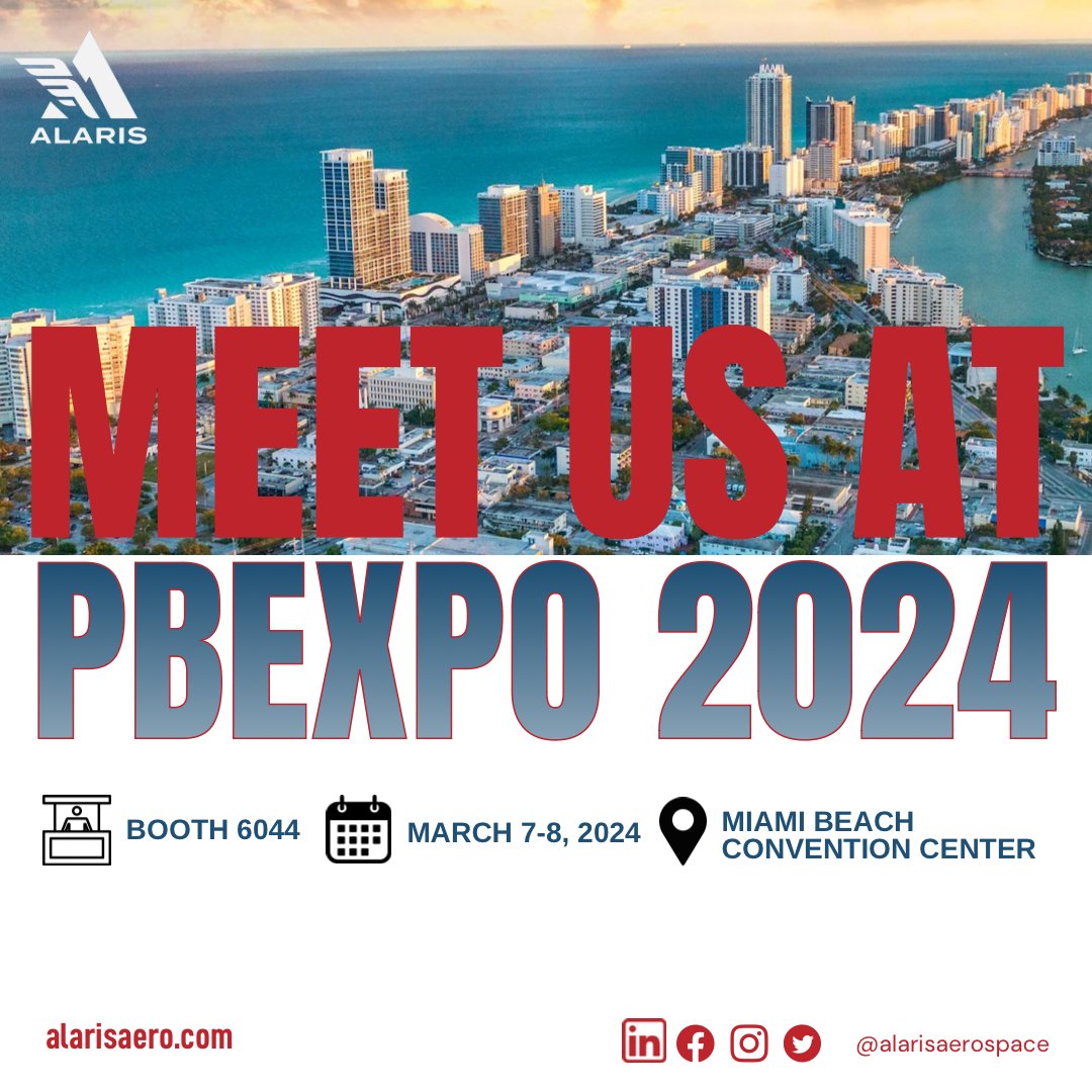 AlarisAerospace's tweet photo. Meet us at PBEXPO 2024 at Booth 6044! Email marketing@alarisaero.com for appointment!

#PBEXPO2024 #Alaris #Booth6044 https://t.co/jZyyZfO5fo