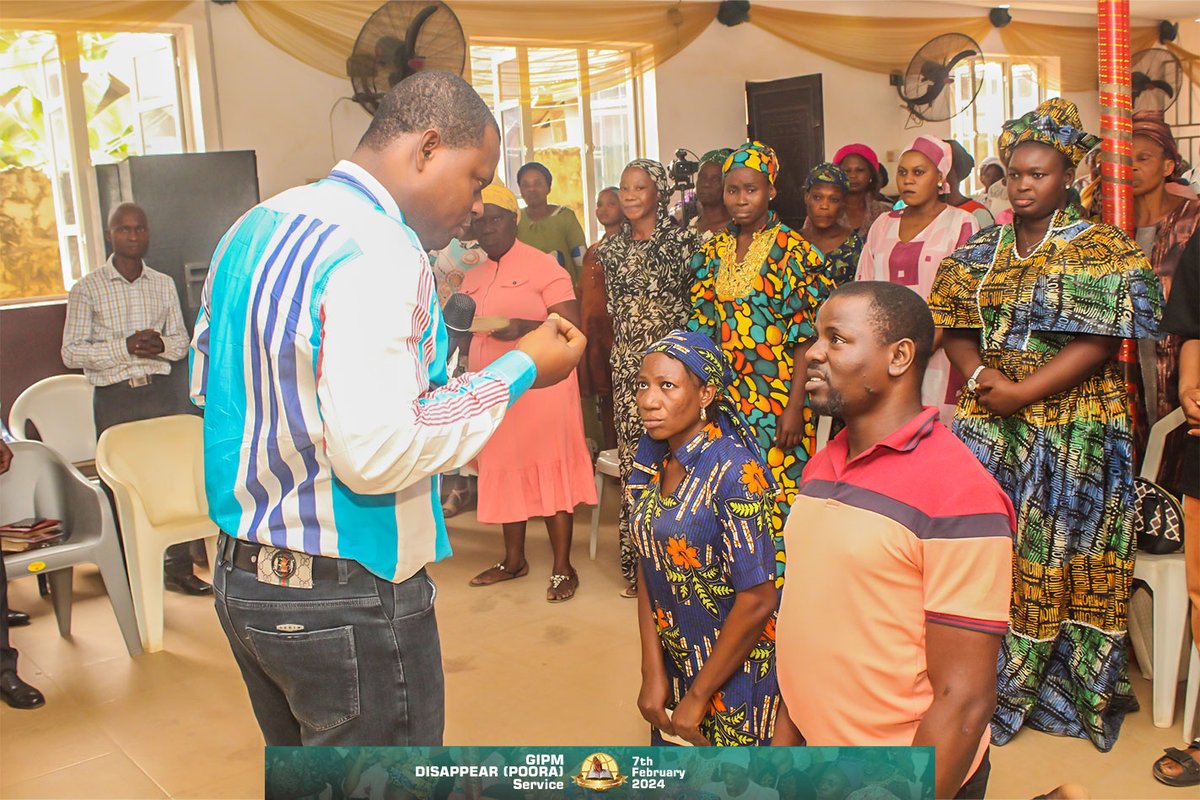 gipmgipm's tweet photo. DISAPPEAR (POORA) Service | 7th February, 2024
#GIPMWorldwide #GIPM #DisappearService #POORA #ProphetOlusholaOpaleye #WoliAkantioke #ThankYouLord https://t.co/XTxF50b4Fi