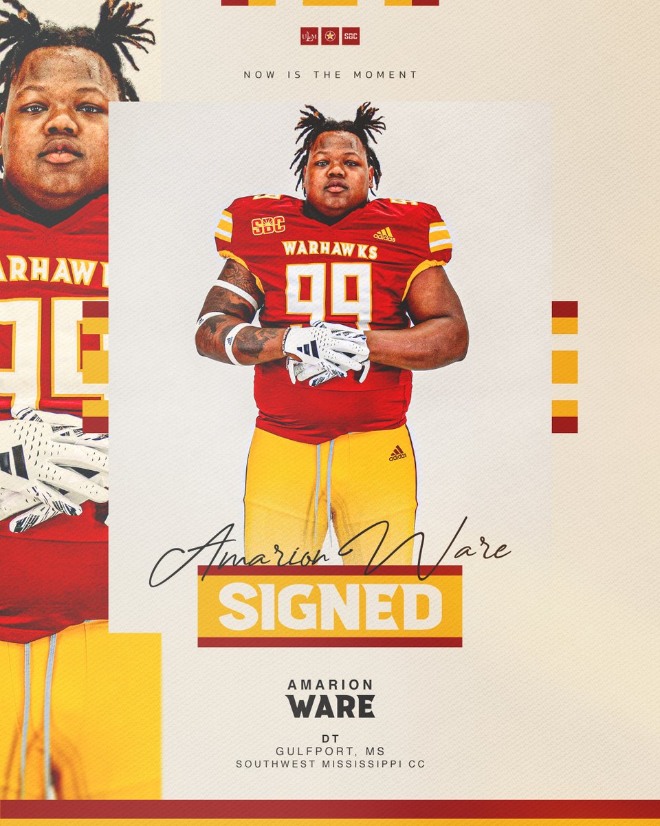 ULM_FB's tweet photo. ✍️ 𝓢𝓘𝓖𝓝𝓔𝓓
Welcome to the Warhawk family, @bigpik_23.
#NSD24 https://t.co/hWLsWSf5SA