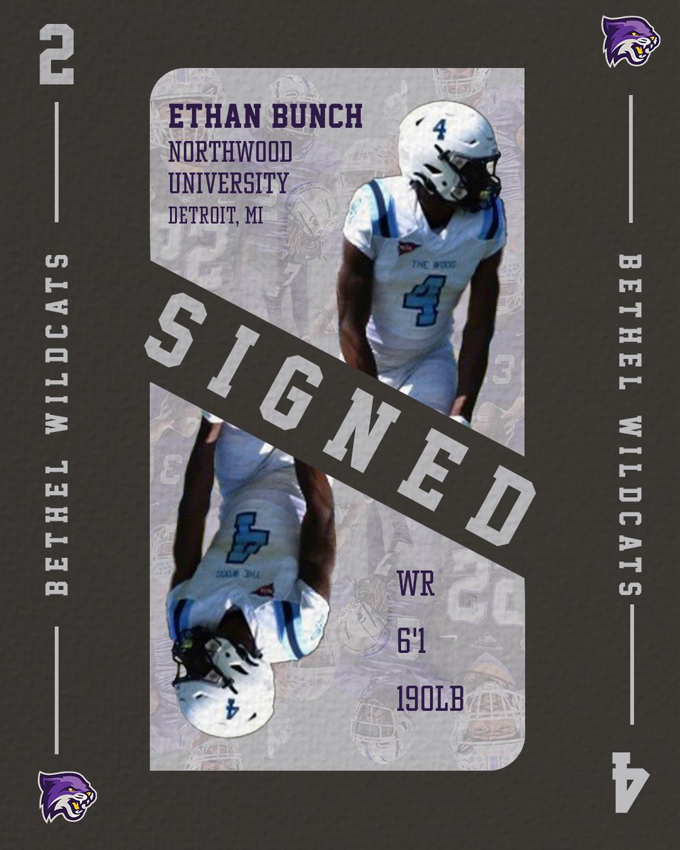 Welcome to the Wildcats! 
🔐- Ethan Bunch( <a href="/Ethanbunch2_/">Ethan Bunch</a> ) 
🏦- Northwood University 
📍- Detroit, MI
📷- Wide Receiver  
#OneHeartbeat| #ChasingGreatness| #NSD24