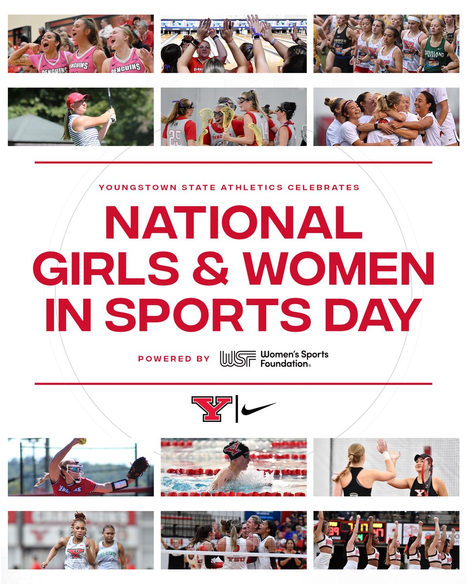 We join the rest of the country in celebrating National Girls &amp; Women in Sports Day!

We thank the women in sports, especially here at YSU, who have done amazing work in their careers and have set the bar for other great women in sports to come!

#GoGuins🐧 #NGWSD2024