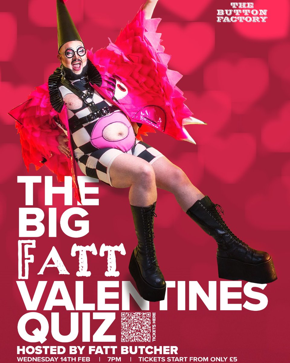 Button_Factory's tweet image. Single on Valentines? WHO CARES! Whatever your situation is on February 14th, we&apos;ve got you covered💘

Join us from 7pm at The Button Factory for a night to remember as we present the Big Fatt Valentines Quiz, hosted by the one and only FATT BUTCHER!🎤

bit.ly/bigfattvdayquiz 🙌