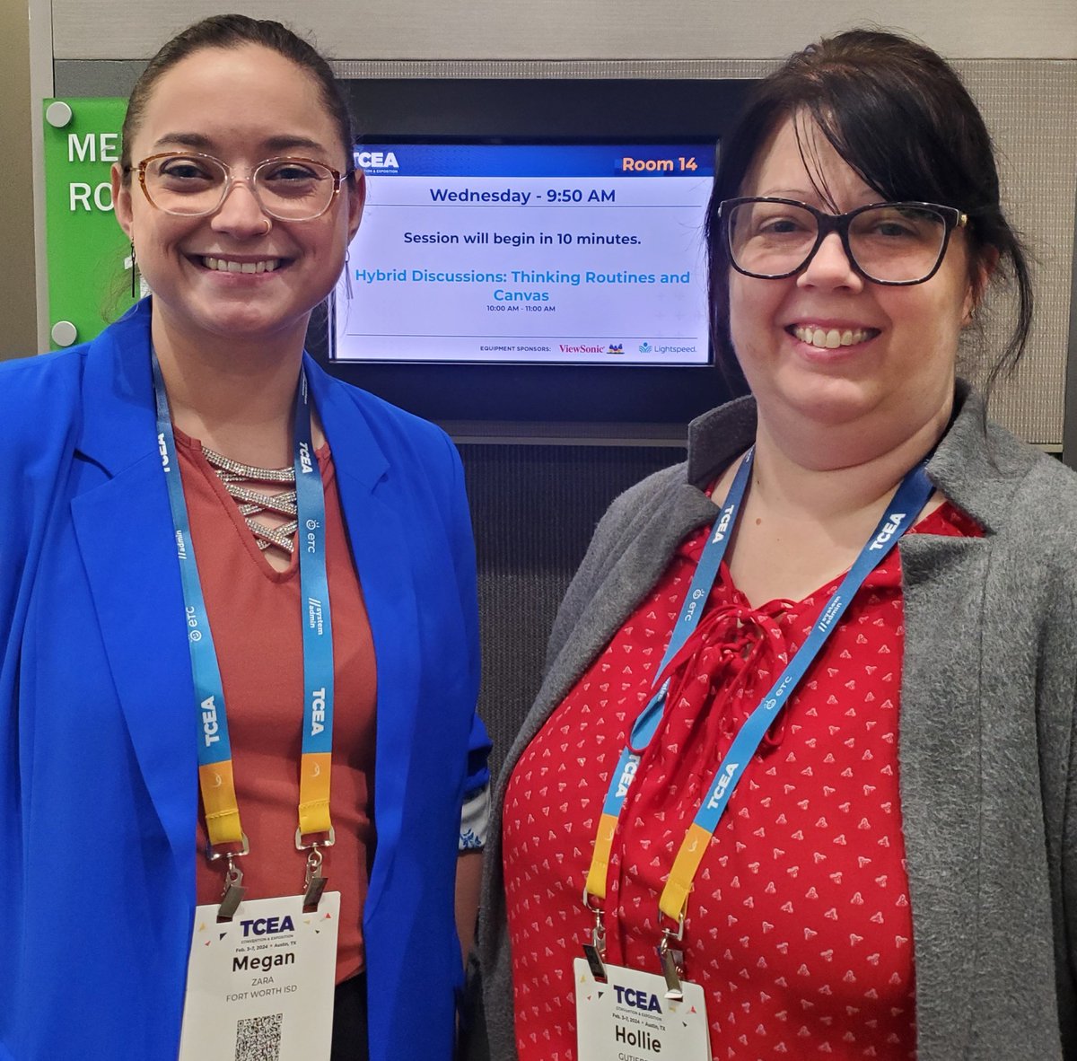 In #FWISD, collaboration continues beyond the workplace! Our former colleague Megan and DLS Hollie taught us all about 'Hybrid Discussions: Thinking Routines and Canvas' at @TCEA! @Canvas_by_Inst