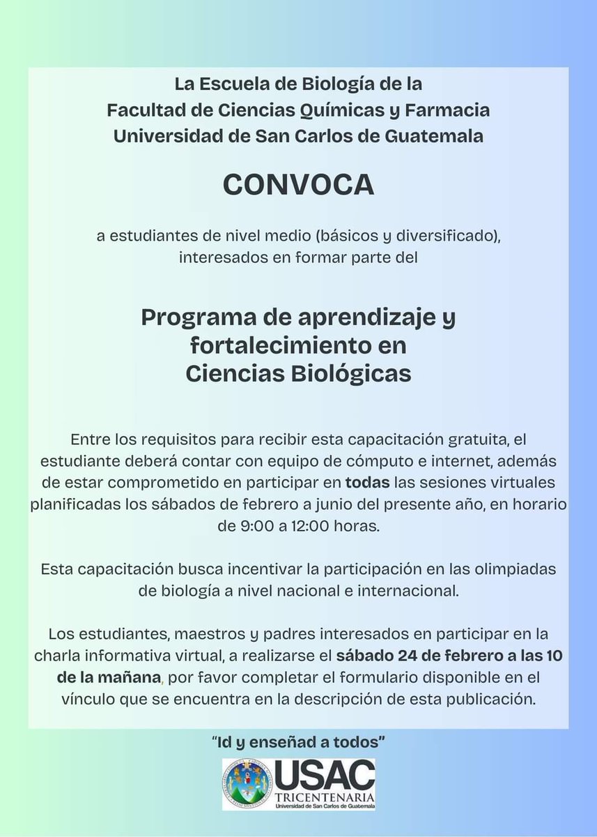 mushnatUsac's tweet photo. CONVOCATORIA
El vínculo para el formulario es: https://t.co/ZIKsvbk5Kh https://t.co/X9t4L7tQUK
