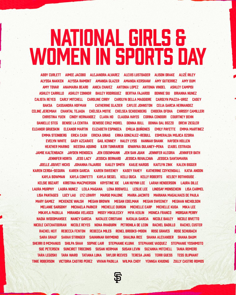SFGiants's tweet photo. We are grateful to celebrate National Girls and Women in Sports Day with all of the powerful women of the #SFGiants organization 🙌 https://t.co/m9ODuPvNCM