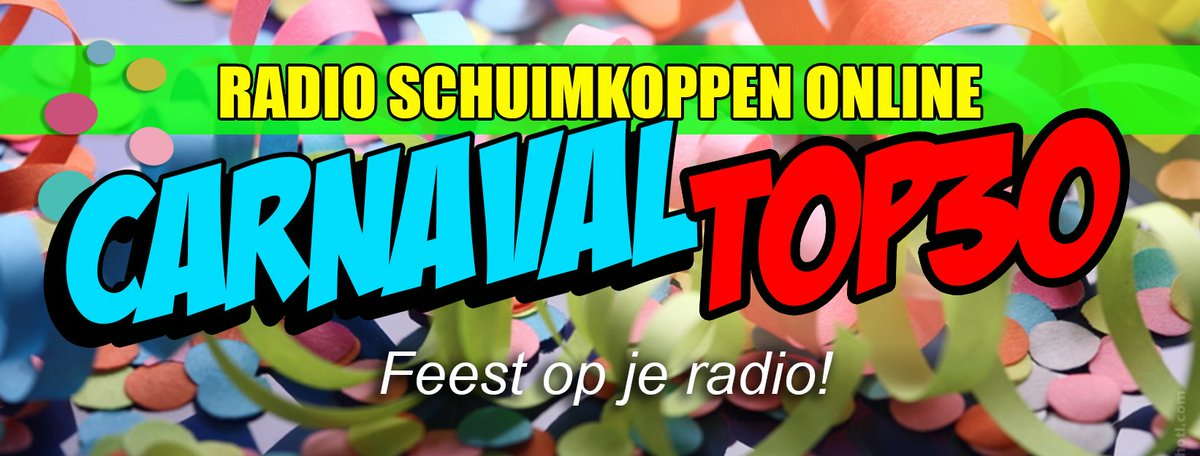 De Carnaval Top 30 stembus is nog even geopend!
Deze wordt uitgezonden op zaterdag 10 februari om 15:00 uur.
Stemmen kan iedere dag op jouw favoriete carnavals single (maximaal 3) via: radioschuimkoppen.nl/top30

#carnavalradio #carnaval #fijnfisjenie #carnavaltop30 #Carnaval2024