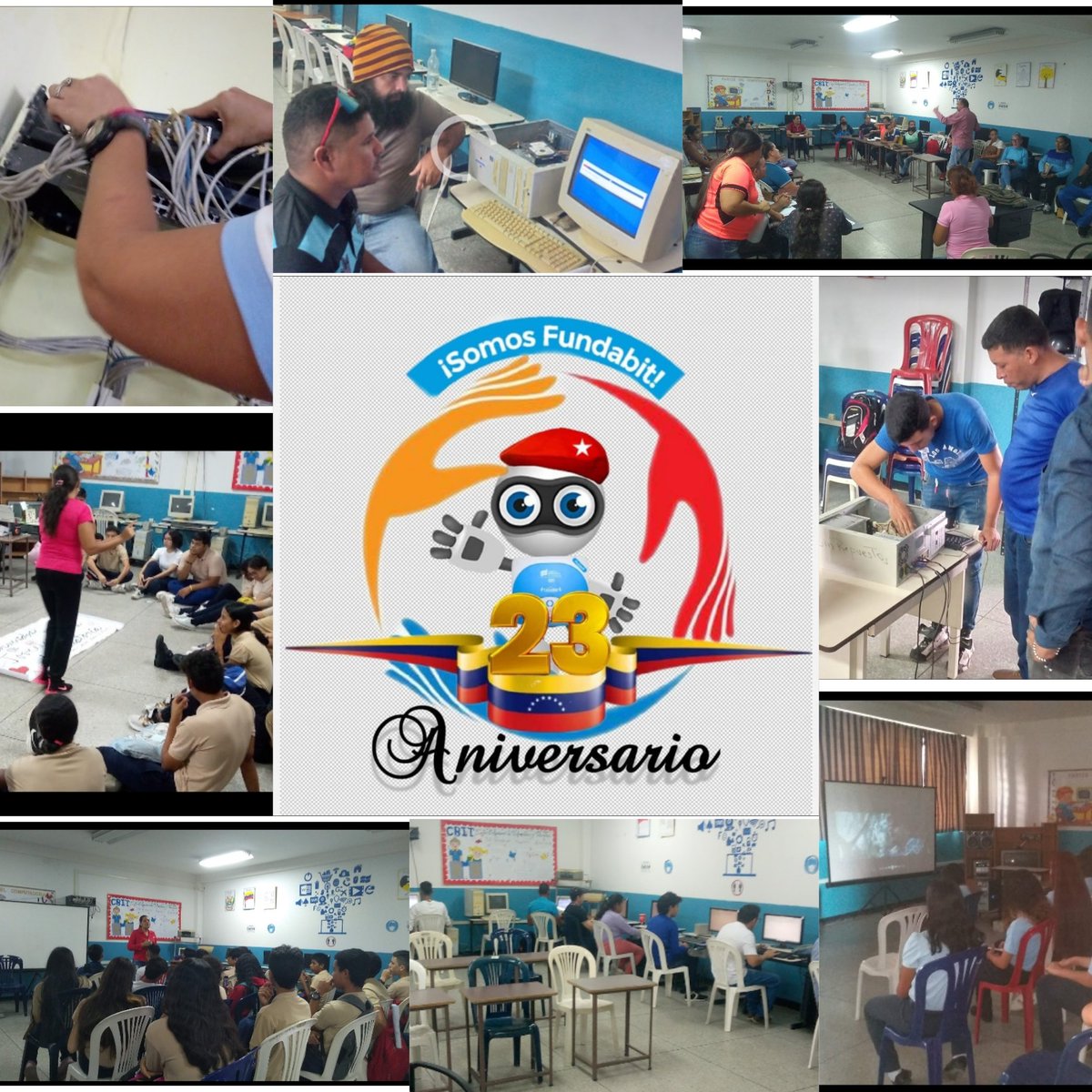 #SomosFundabit 23 años pintando sonrisas en el rostro de niños, niñas y adolescentes y Adultos al poder contar con un #CBIT en sus escuelas y liceos como parte de su formación académica 🇻🇪
<a href="/NicolasMaduro/">Nicolás Maduro</a>
<a href="/_LaAvanzadora/">Yelitze Santaella</a>
<a href="/Fundabit_/">FundabitOficial</a> 
<a href="/leivi24/">Leivi/Oceanía</a>
@MPPEDUCACION