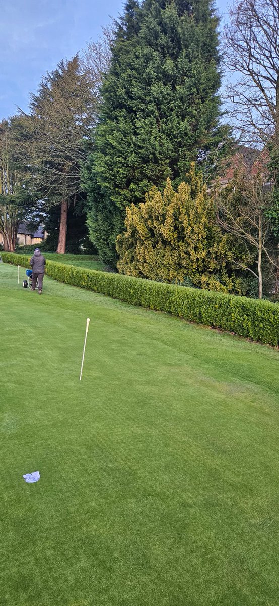 Getting some Go Green on before the rain/snow tomorrow. , all greens,  aprons and run offs done. <a href="/moorhallgolf/">Moor Hall Golf Club</a>