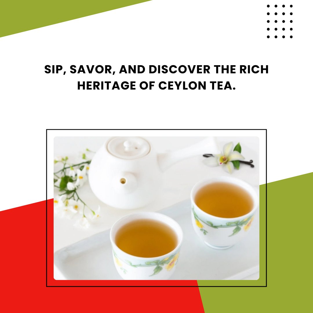 Sip, savor, and discover the rich heritage of Ceylon Tea.

#CeylonTea #FlavorfulJourney #TeaLovers #SriLankanDelights  #TeaCulture #RichFlavors #HandpickedTea #TeaExploration #TeaTime #FlavorsOfCeylon #TeaTasting