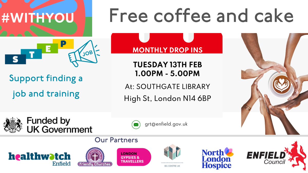 Join us for our free Coffee & Cake session, supported by the STEP Programme. We invite our Gypsy, Roma, Traveller, Boater, and Showmen neighbours to come together, share stories, and make new connections. #GRTCoffeeAndCake #withyou