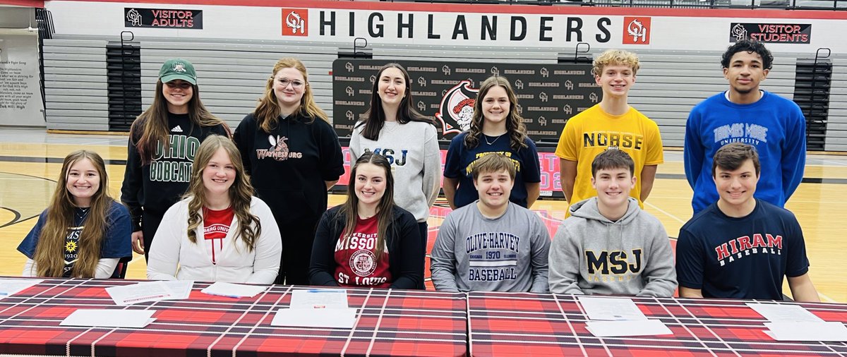 OakHillsBSB's tweet photo. Signing Day 2024! Congrats to all Highlander student-athletes! OHHS baseball is proud to celebrate Parker LaGreca- Olive Harvey College, Aiden Thomas- Mt St Joseph University, and Caleb Shreve- Hiram College. #highlanderstrong 
@24parkerlagreca
@AidenThomas2006 @CalebShreve16 https://t.co/RK3O00Zx8B