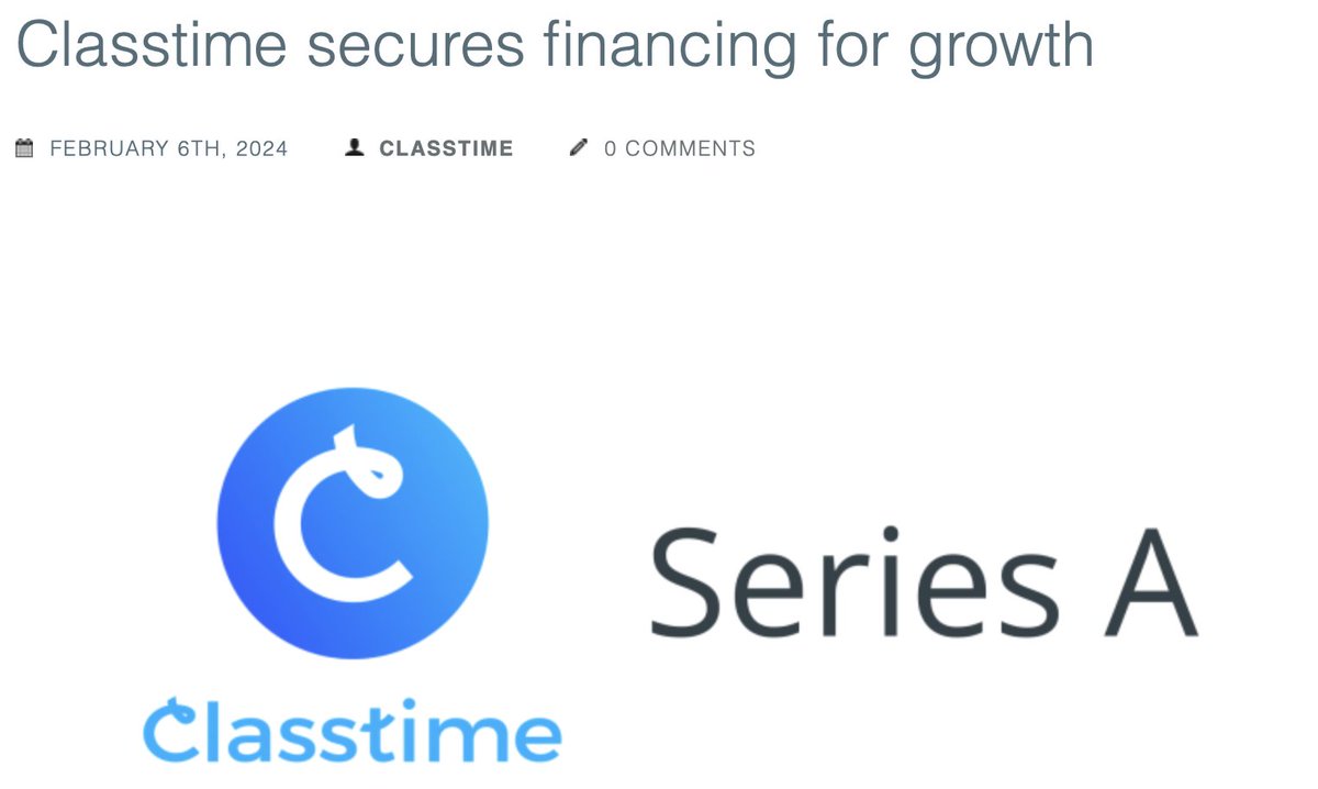 We are very proud of our member @classtimecom @classtime_ch for its Series A funding round! Congratulations to the whole team around @janrihak and @valentin_ruest! Classtime is a Swiss edtech company offering innovative formative and summative assessments. classtime.com/press/2024/02/…