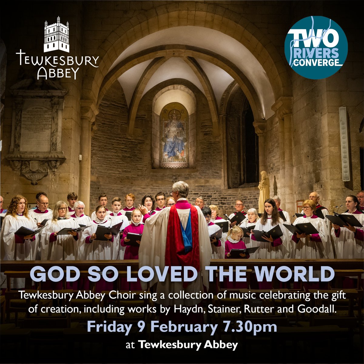 Tewkesbury Abbey Choir sing a collection of choral music celebrating the gift of creation, including works by Haydn, Stainer, Rutter and Goodall. Tickets available from rosestheatre.org/events/god-so-… With this event you also get the opportunity to see The GAIA.