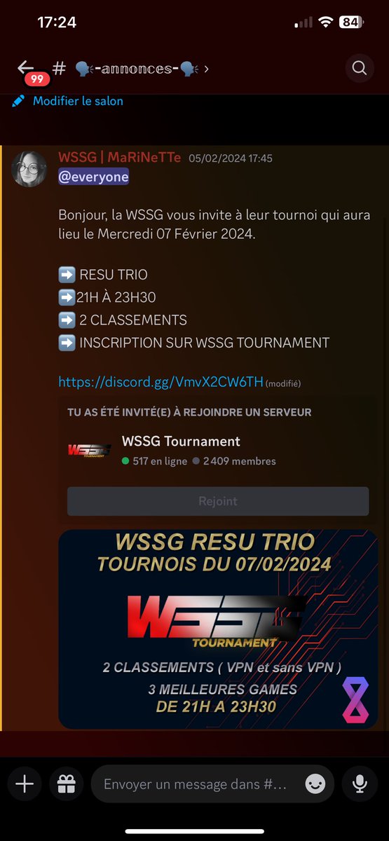 WSSG158697's tweet image. Aujourd’hui ? C’est mercredi ! Qui dit mercredi , dit tournoi chez la WSSG 🏆

On vous attends nombreux/nombreuse 

Lien ci-dessous : 

discord.gg/B85nSqDU

#wssg #tournoi #trio #mercredi #cod #warzone #Warzone #Resurgence #CallofDuty #Vondel #fortuneKepps #Ashika #amateur