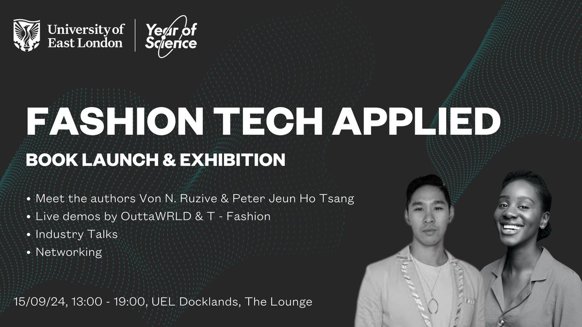 Join us for the Fashion Tech Applied - London Book Launch &amp; Tech Exhibit at UEL! 📚

Dive into the future of fashion with live talks, demos, and networking drinks. Feb 15, 13:00 GMT. Reserve your spot now! 👉 eventbrite.co.uk/e/fashion-tech…
