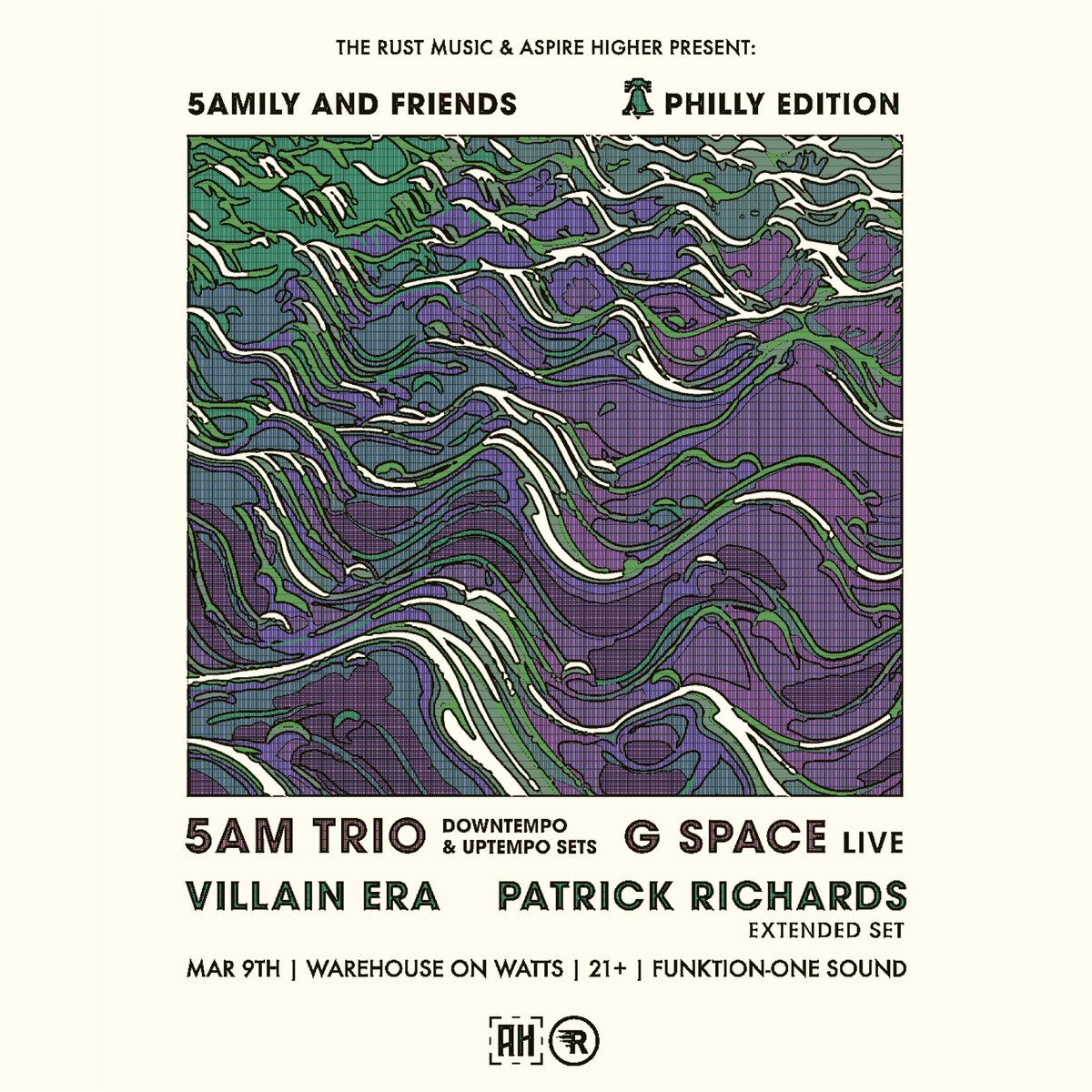 Overjoyed to be hosting the first ever 5AMily and Friends in Philly ft. <a href="/gspacebass/">G-Space</a> , @VillaineraPHL, and <a href="/PatRichardsDJ/">Patrick Richards</a> ! 
Playing 2 Trio sets to showcase all sides of our sound for the first time to a hometown crowd <3

Tix: etix.com/ticket/p/55763…
