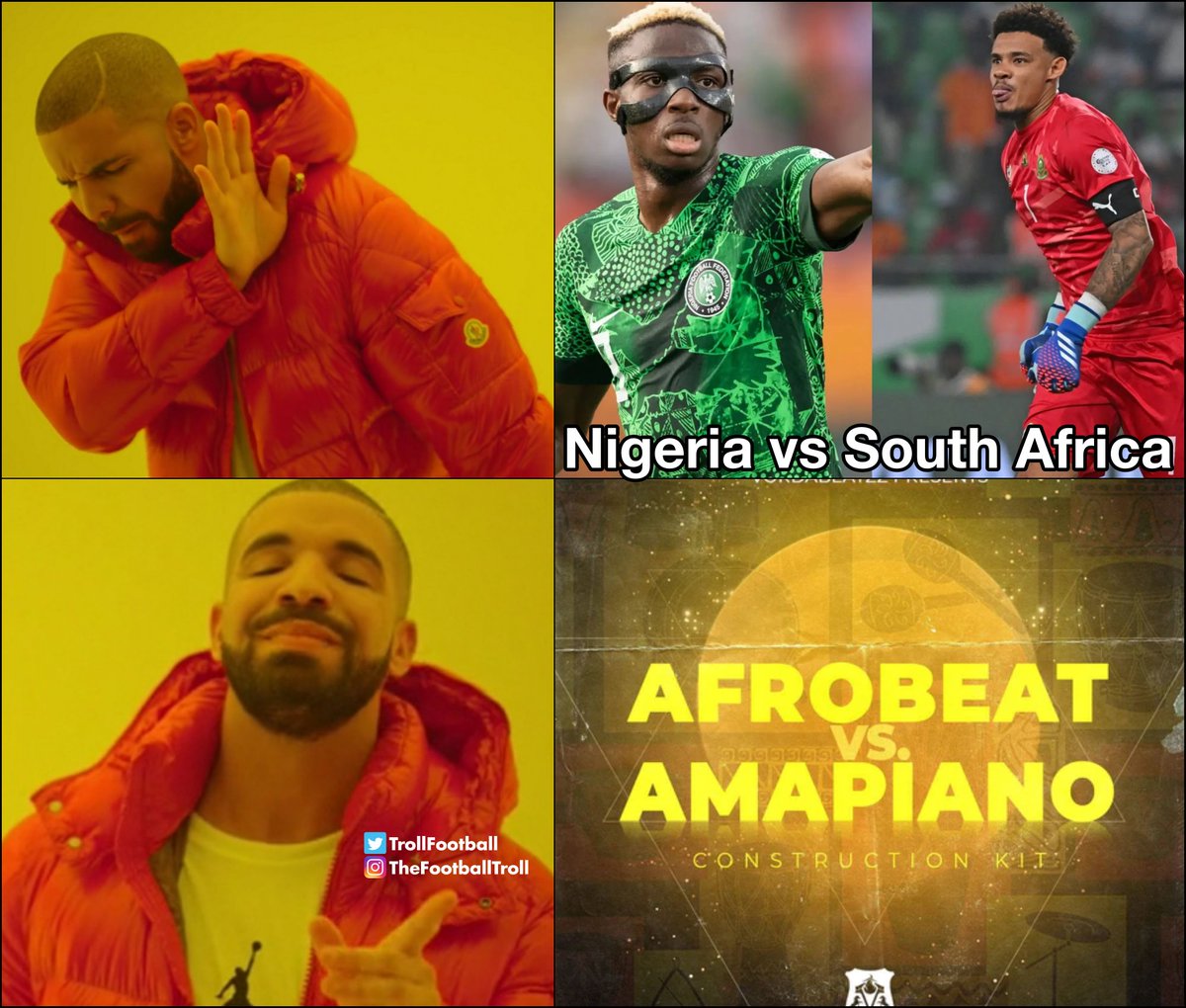 TrollFootball's tweet photo. Afrobeat vs Amapiano derby https://t.co/0helyFtDuj