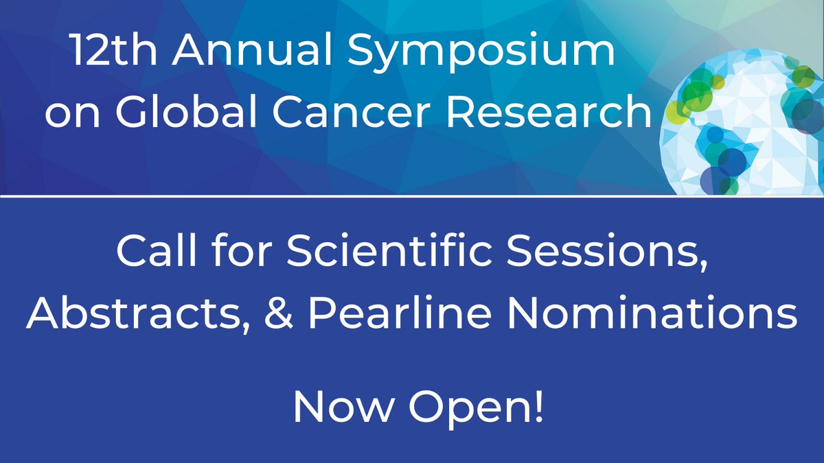 Exciting opportunity for researchers in #CancerResearch 

Ready to showcase your work in global cancer research? Abstracts are now open for the 12th Annual Symposium on Global Cancer Research.

For more information and submissions, visit 👉 bit.ly/ASGCR2024 

#ASGCR24