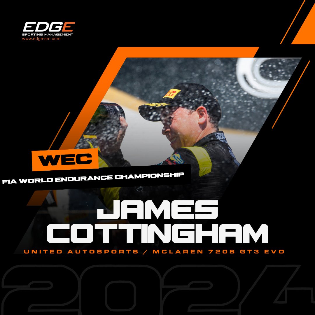 ANNOUNCEMENT 🚨 

Edge driver James Cottingham to race with McLaren Automotive and United Autosports in WEC this season, competing in the #59 McLaren 720S GT3 Evo 👏 

#EdgeManagement #WEC