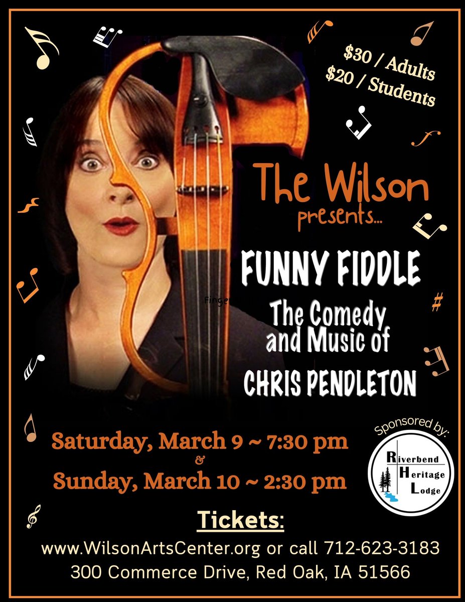 WilsonPerfArts's tweet photo. Do you like music? Do you love to laugh?? If you answered YES to these two questions, then you're not going to want to miss Funny Fiddle: The Comedy and Music of Chris Pendleton at the Wilson Performing Arts Center on Saturday, March 9th at 7:30pm and Sunday, March 10th at 2:30pm https://t.co/5ghPysjojK