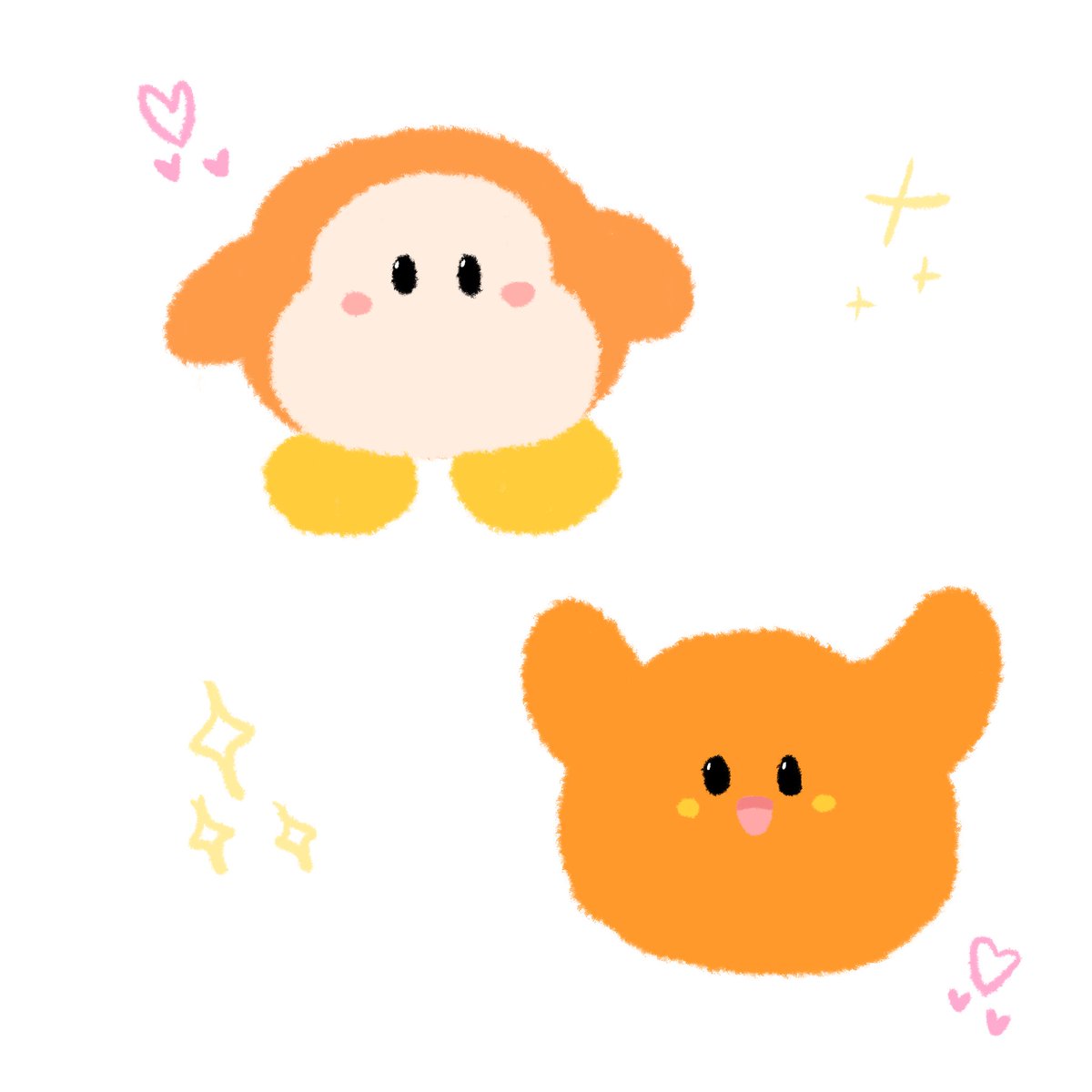 emmyp0ps's tweet photo. Haven’t seen enough love for kororon waddle dee and scarfy so took matters into my own hands

LOOK AT MY SQUIMSHY ROTUND ORANGE BABIES,, THEY WANT CUDDLES TOO!!

#kirby #waddledee #scarfy #kirbyart #art #cute https://t.co/oipvN7xQiD