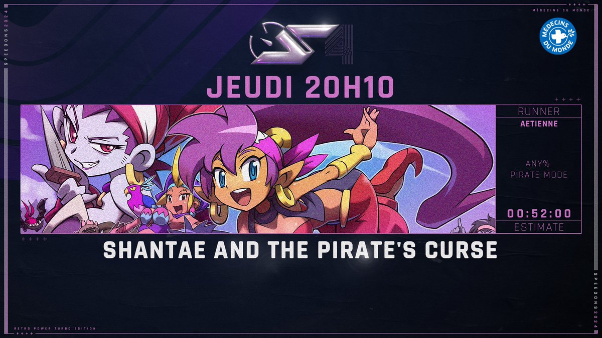 📆 Jeudi 29 février
⏰ 20h10
🏴‍☠️ Shantae and the Pirate's Curse
🏃 @STAEtienne

#SpeeDons